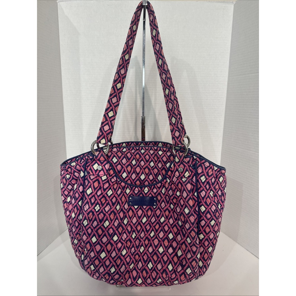 Vera Bradley Shoulder Bag Pink & Purple Diamond Pattern Quilted Purse